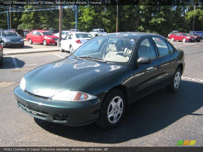 Forest Green Metallic / Neutral 2002 Chevrolet Cavalier LS Sedan