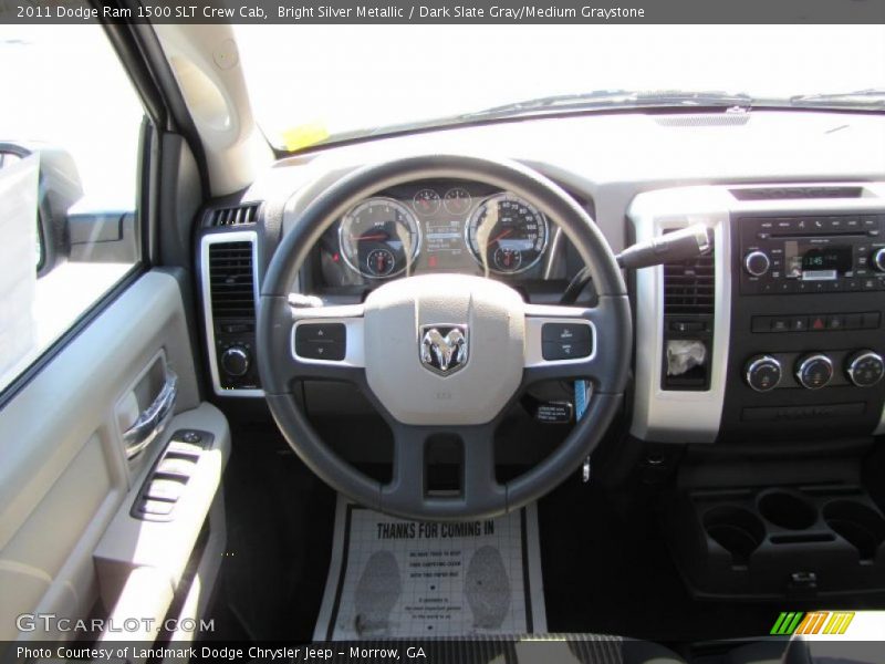 Bright Silver Metallic / Dark Slate Gray/Medium Graystone 2011 Dodge Ram 1500 SLT Crew Cab