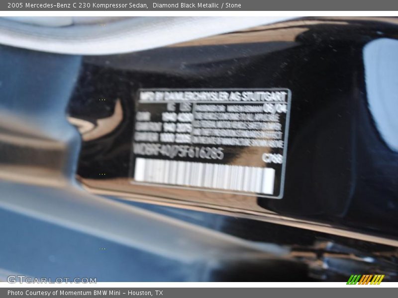 Diamond Black Metallic / Stone 2005 Mercedes-Benz C 230 Kompressor Sedan