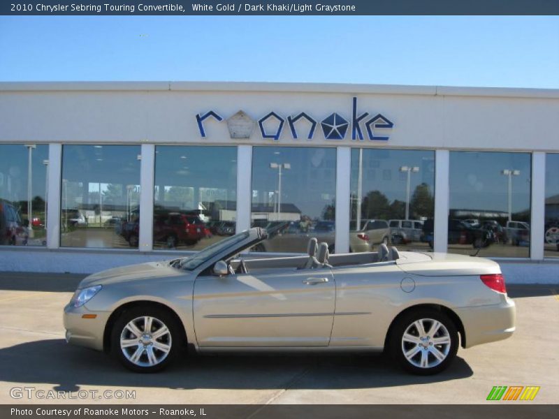 White Gold / Dark Khaki/Light Graystone 2010 Chrysler Sebring Touring Convertible