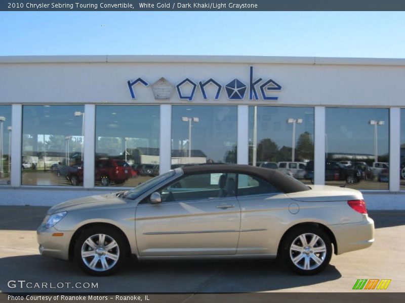 White Gold / Dark Khaki/Light Graystone 2010 Chrysler Sebring Touring Convertible