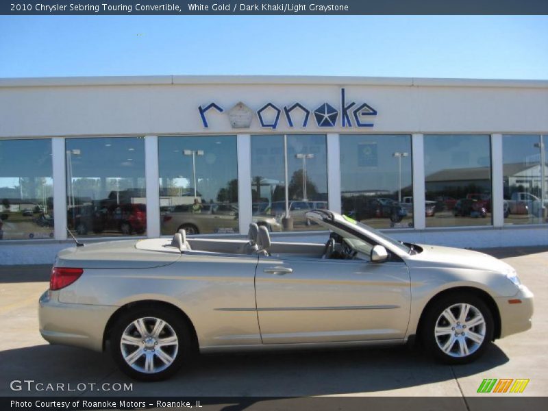 White Gold / Dark Khaki/Light Graystone 2010 Chrysler Sebring Touring Convertible
