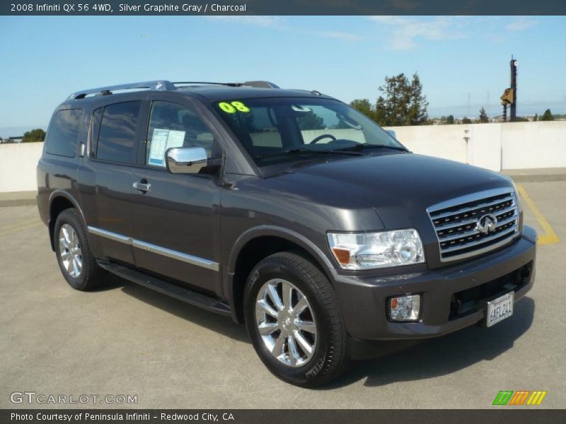 Silver Graphite Gray / Charcoal 2008 Infiniti QX 56 4WD