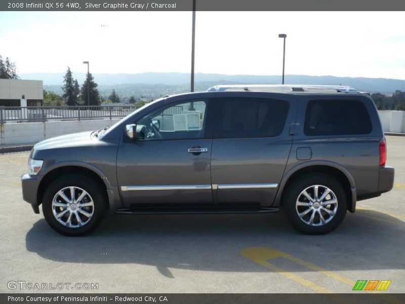 Silver Graphite Gray / Charcoal 2008 Infiniti QX 56 4WD