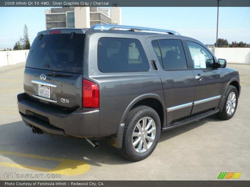 Silver Graphite Gray / Charcoal 2008 Infiniti QX 56 4WD