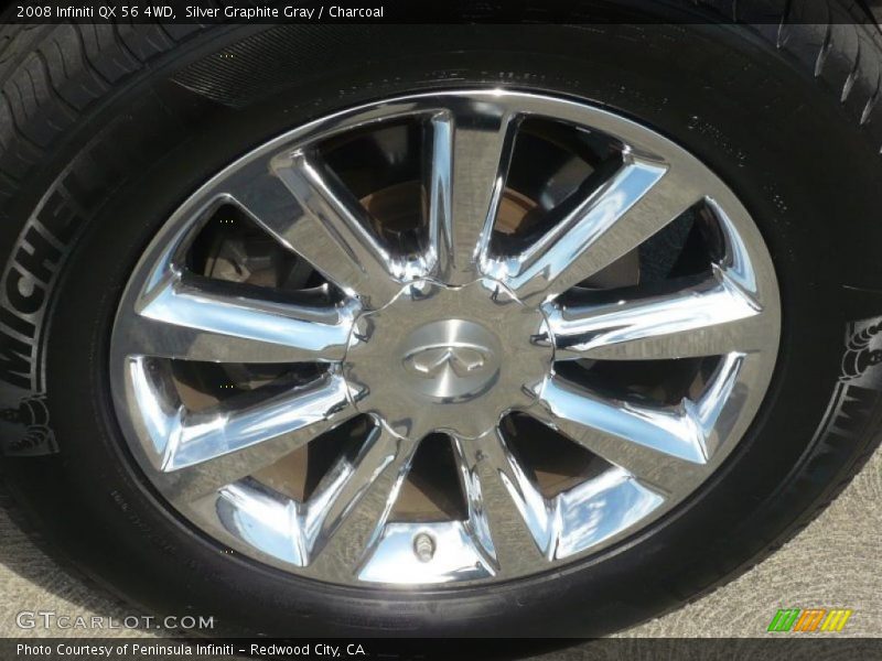 Silver Graphite Gray / Charcoal 2008 Infiniti QX 56 4WD