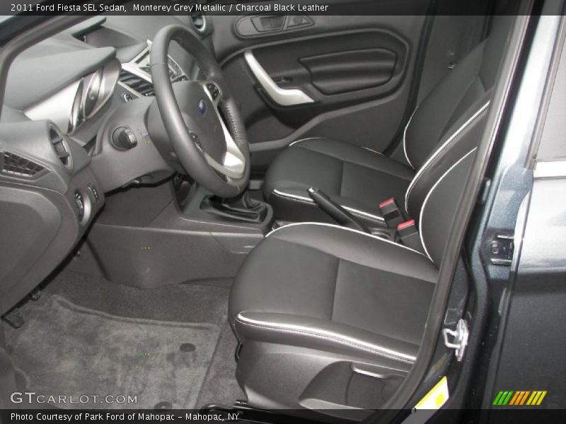 Monterey Grey Metallic / Charcoal Black Leather 2011 Ford Fiesta SEL Sedan