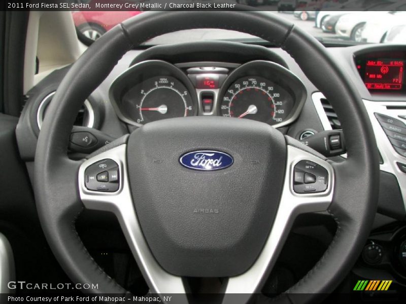 Monterey Grey Metallic / Charcoal Black Leather 2011 Ford Fiesta SEL Sedan