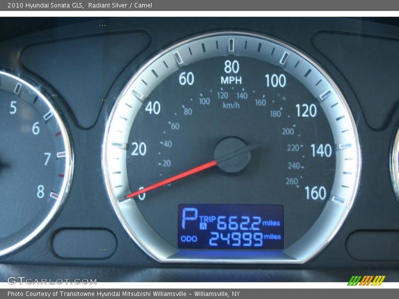 Radiant Silver / Camel 2010 Hyundai Sonata GLS