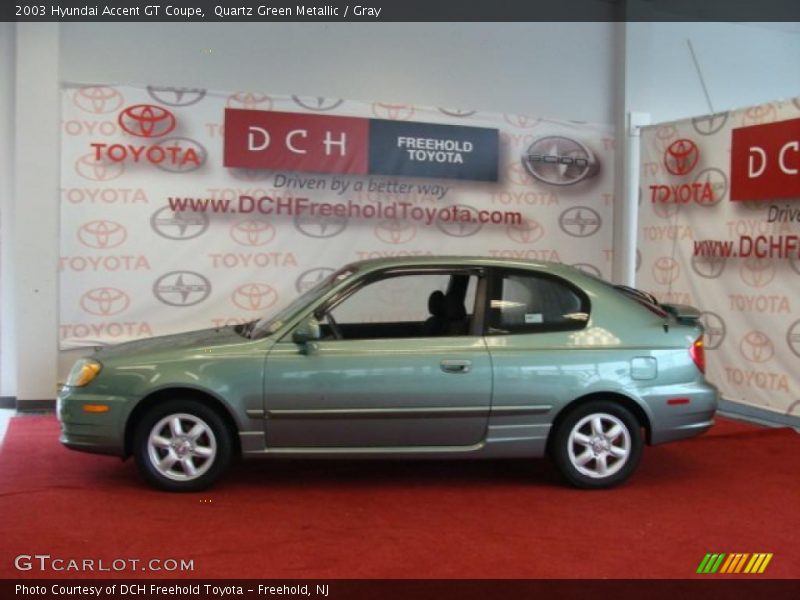 Quartz Green Metallic / Gray 2003 Hyundai Accent GT Coupe