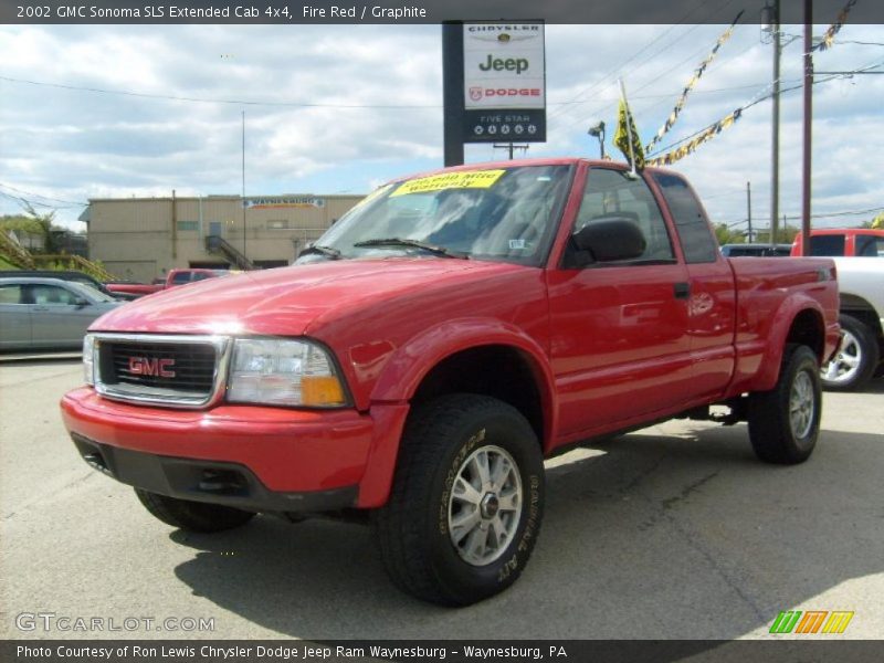 Fire Red / Graphite 2002 GMC Sonoma SLS Extended Cab 4x4