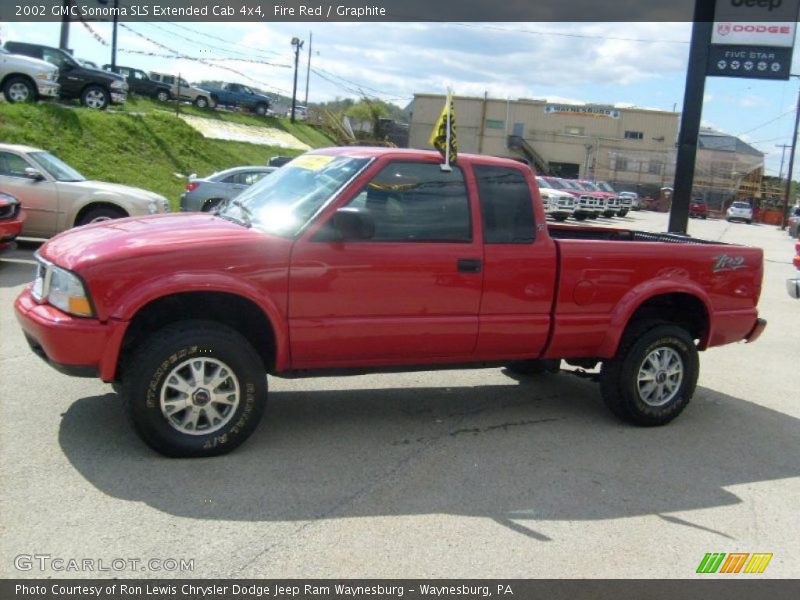 Fire Red / Graphite 2002 GMC Sonoma SLS Extended Cab 4x4