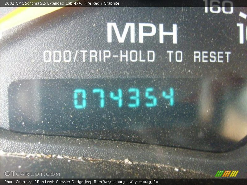 Fire Red / Graphite 2002 GMC Sonoma SLS Extended Cab 4x4