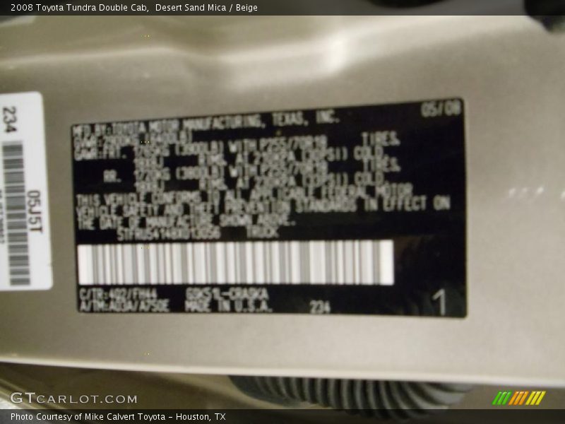 Desert Sand Mica / Beige 2008 Toyota Tundra Double Cab