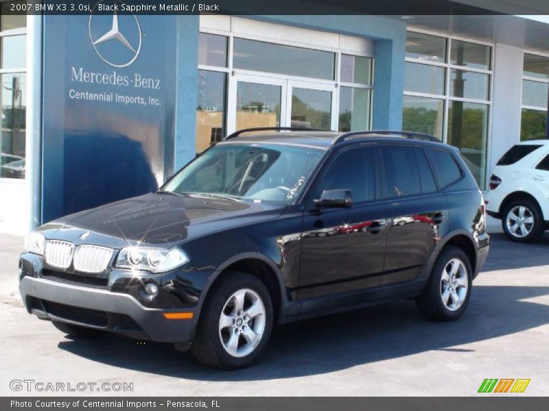 Black Sapphire Metallic / Black 2007 BMW X3 3.0si