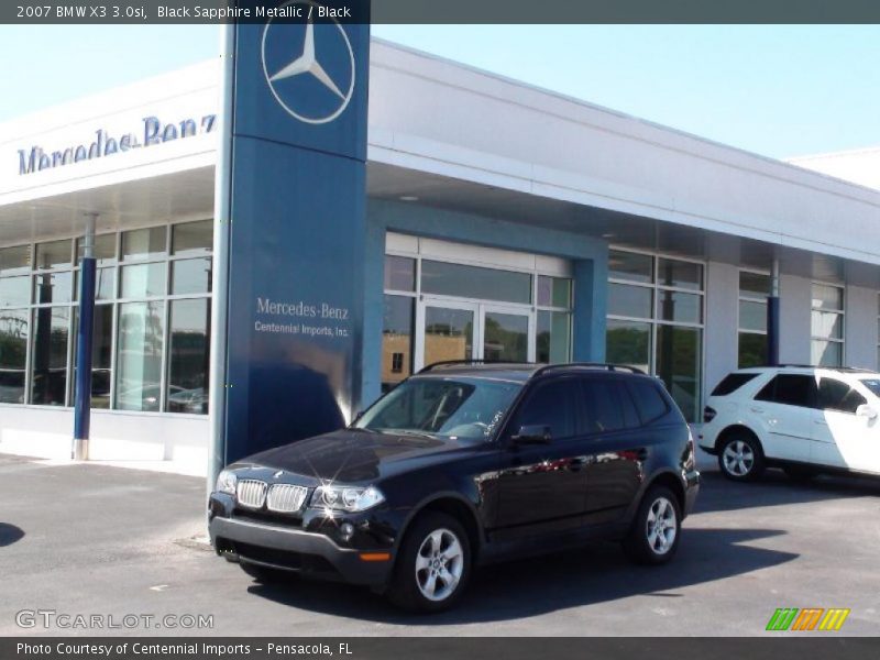 Black Sapphire Metallic / Black 2007 BMW X3 3.0si