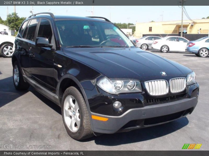 Black Sapphire Metallic / Black 2007 BMW X3 3.0si