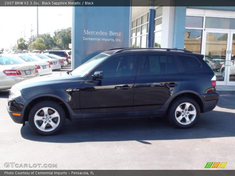 Black Sapphire Metallic / Black 2007 BMW X3 3.0si