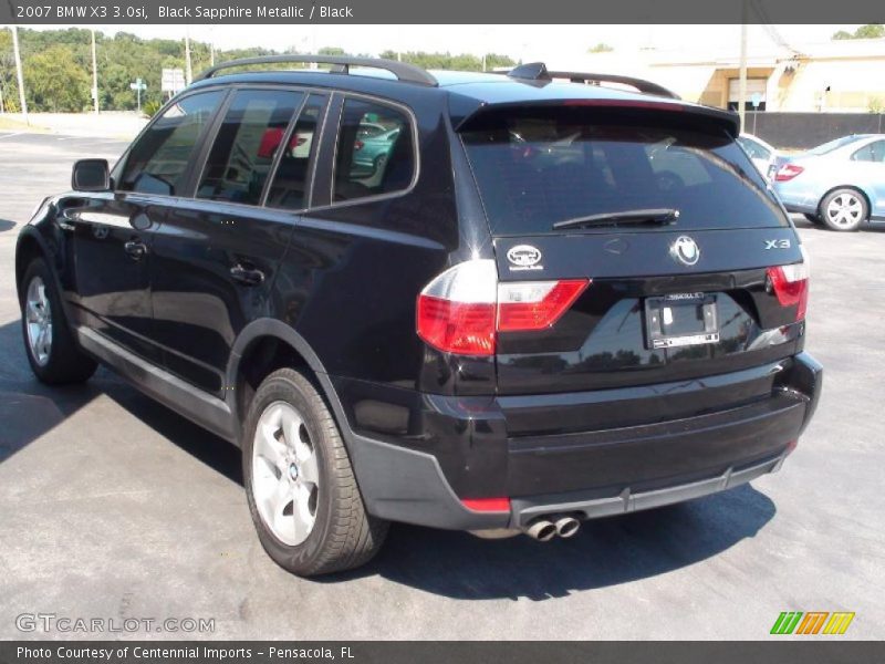 Black Sapphire Metallic / Black 2007 BMW X3 3.0si