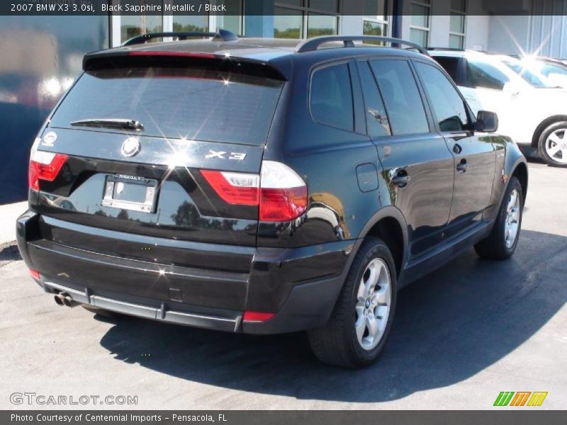 Black Sapphire Metallic / Black 2007 BMW X3 3.0si
