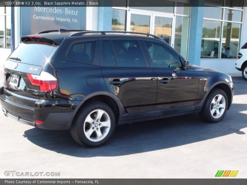 Black Sapphire Metallic / Black 2007 BMW X3 3.0si