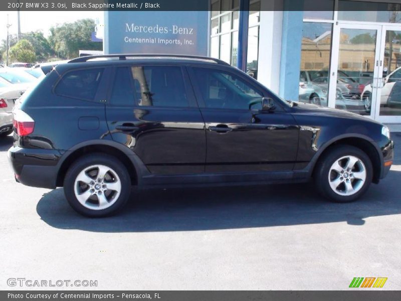 Black Sapphire Metallic / Black 2007 BMW X3 3.0si