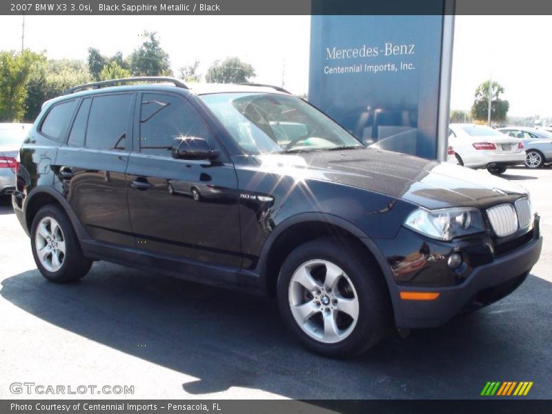 Black Sapphire Metallic / Black 2007 BMW X3 3.0si