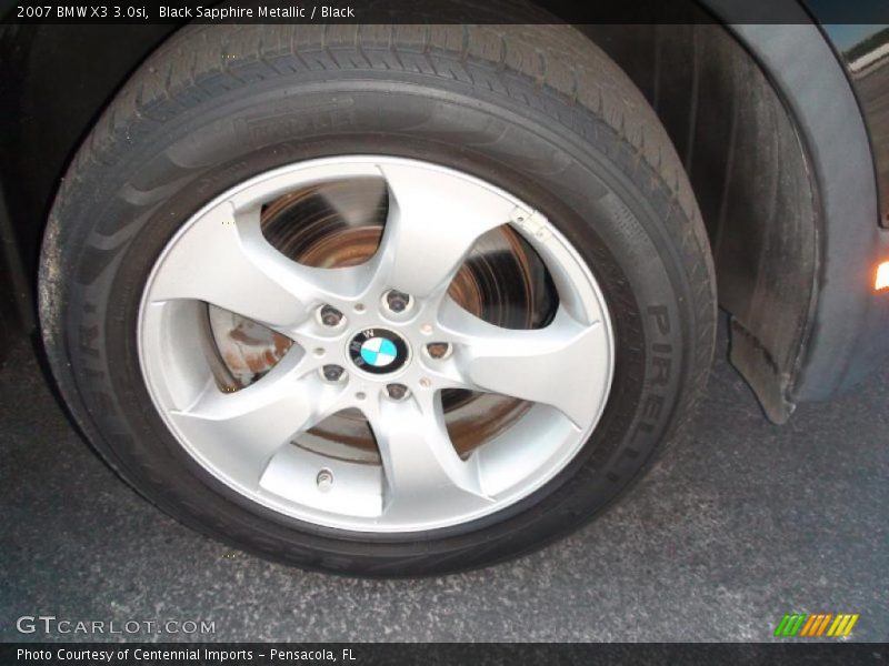Black Sapphire Metallic / Black 2007 BMW X3 3.0si