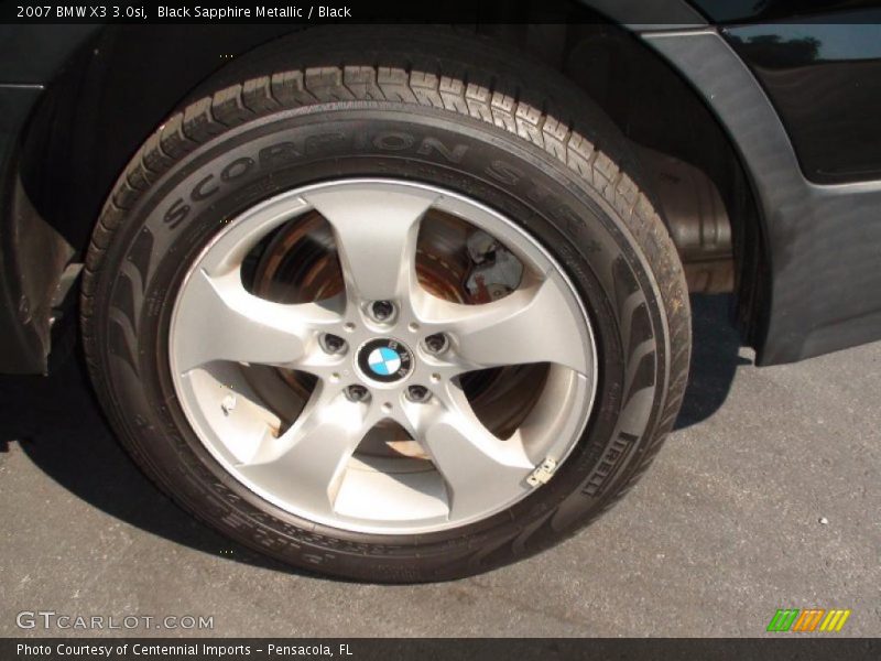 Black Sapphire Metallic / Black 2007 BMW X3 3.0si