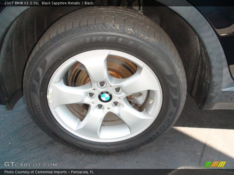 Black Sapphire Metallic / Black 2007 BMW X3 3.0si