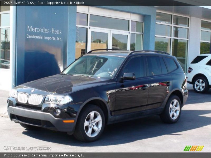 Black Sapphire Metallic / Black 2007 BMW X3 3.0si