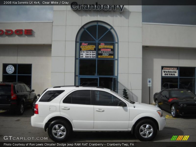 Clear White / Gray 2008 Kia Sorento LX 4x4