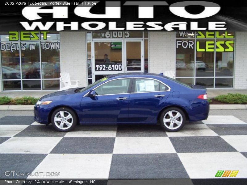 Vortex Blue Pearl / Taupe 2009 Acura TSX Sedan
