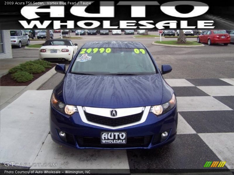 Vortex Blue Pearl / Taupe 2009 Acura TSX Sedan