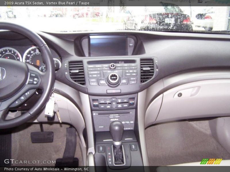 Vortex Blue Pearl / Taupe 2009 Acura TSX Sedan