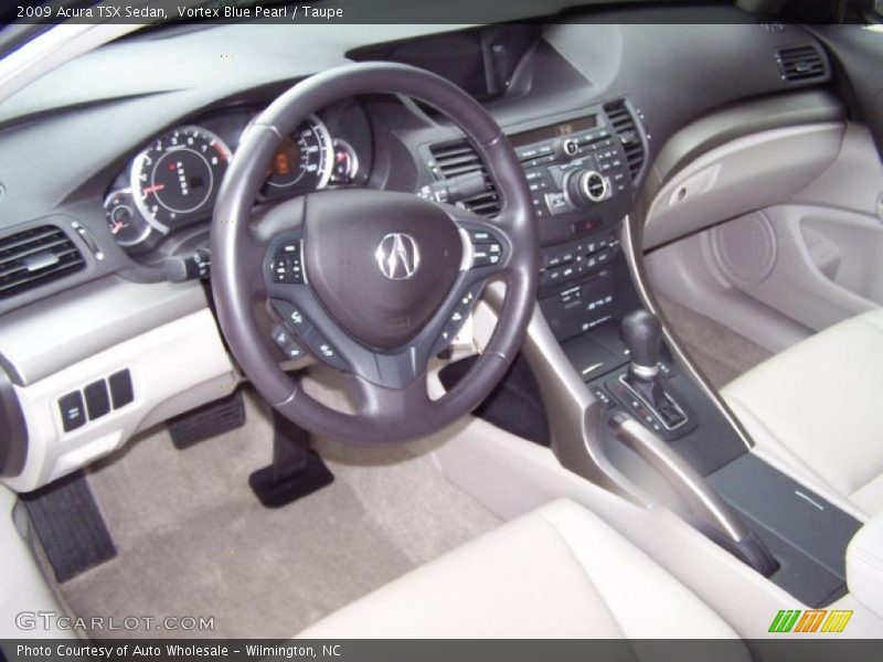 Vortex Blue Pearl / Taupe 2009 Acura TSX Sedan