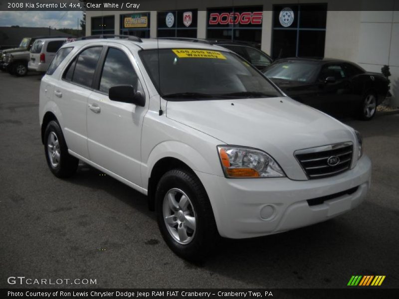 Clear White / Gray 2008 Kia Sorento LX 4x4