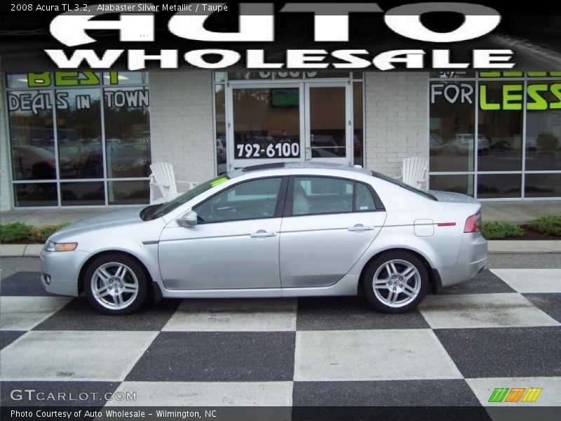 Alabaster Silver Metallic / Taupe 2008 Acura TL 3.2