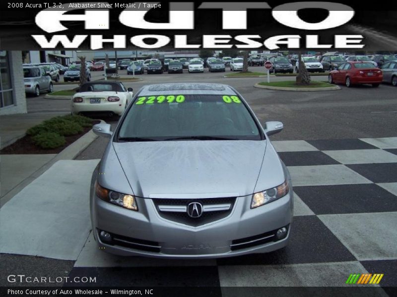 Alabaster Silver Metallic / Taupe 2008 Acura TL 3.2