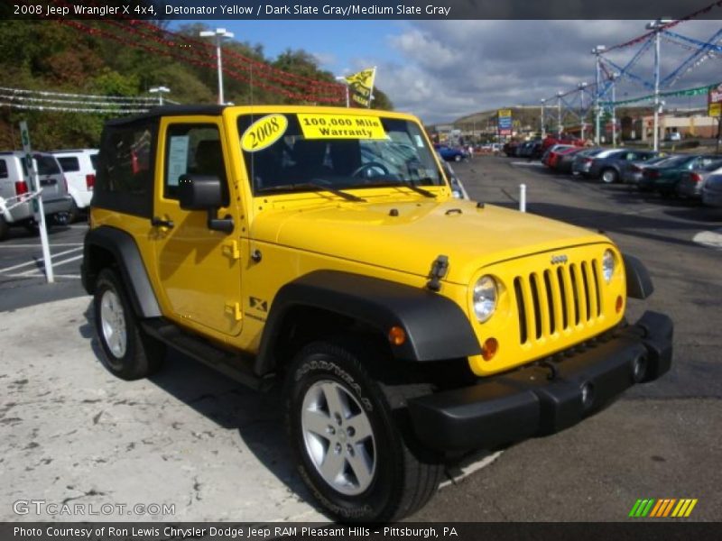 Detonator Yellow / Dark Slate Gray/Medium Slate Gray 2008 Jeep Wrangler X 4x4