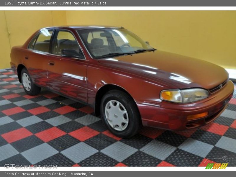 Sunfire Red Metallic / Beige 1995 Toyota Camry DX Sedan