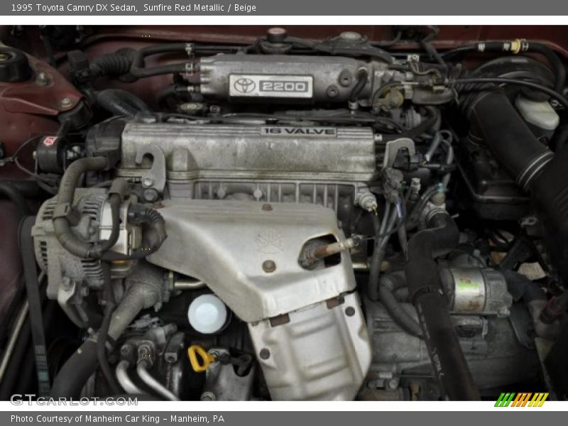 Sunfire Red Metallic / Beige 1995 Toyota Camry DX Sedan