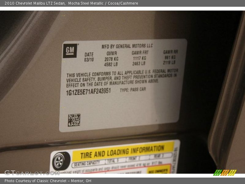 Mocha Steel Metallic / Cocoa/Cashmere 2010 Chevrolet Malibu LTZ Sedan
