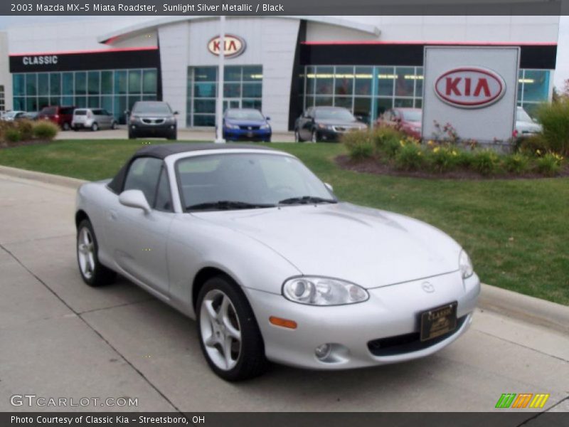 Sunlight Silver Metallic / Black 2003 Mazda MX-5 Miata Roadster