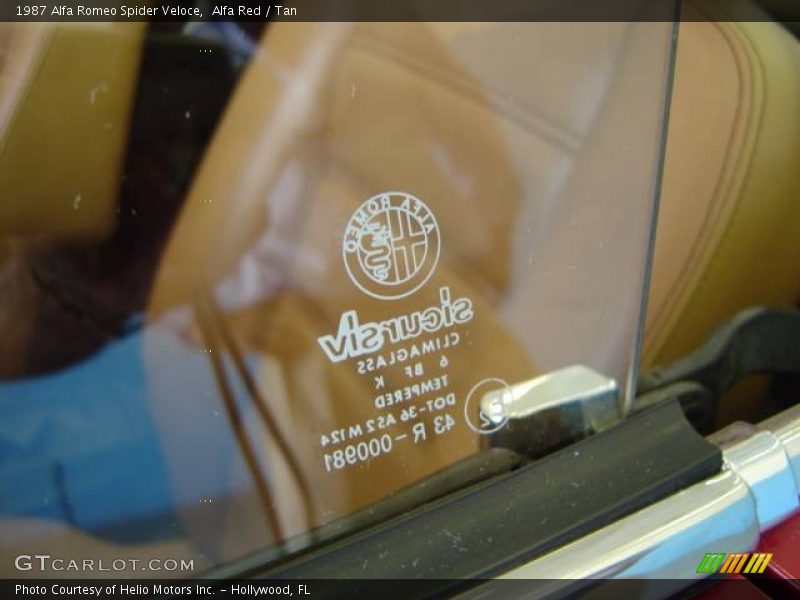 Alfa Red / Tan 1987 Alfa Romeo Spider Veloce