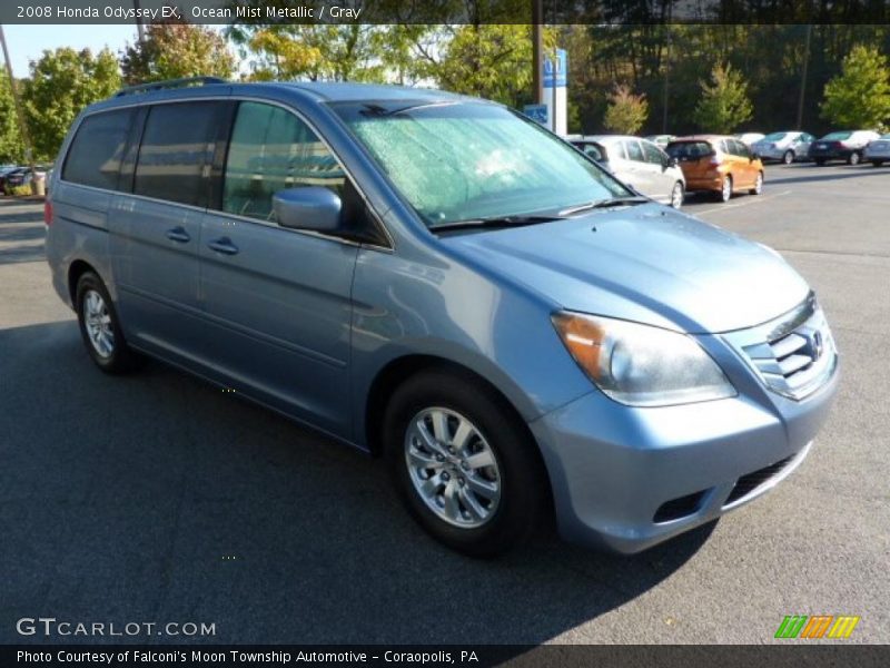 Ocean Mist Metallic / Gray 2008 Honda Odyssey EX