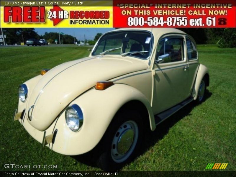 Ivory / Black 1970 Volkswagen Beetle Coupe