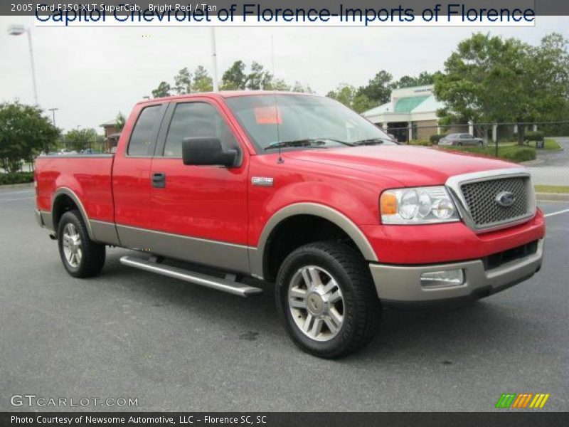 Bright Red / Tan 2005 Ford F150 XLT SuperCab