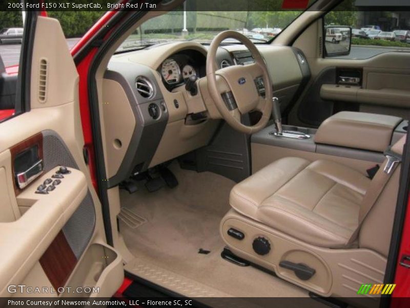 Bright Red / Tan 2005 Ford F150 XLT SuperCab