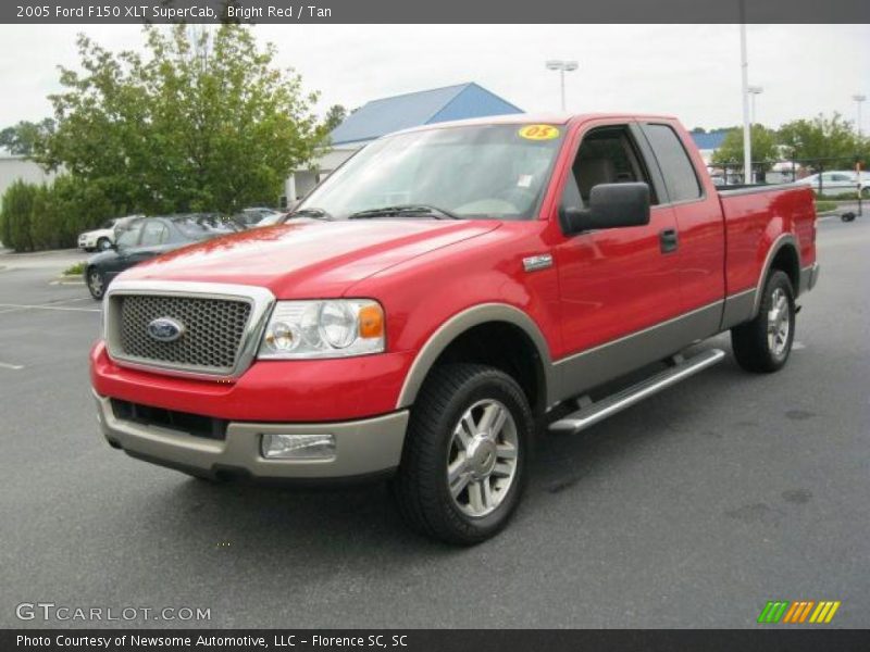 Bright Red / Tan 2005 Ford F150 XLT SuperCab